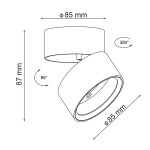 Фото 1 ST651.432.09 Светильник потолочный поворотный Черный LED 1*9W 3000K 720Lm Ra>90 120° IP20 D85xH87 17 Накладные светильники