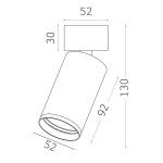 Фото 1 ST171.502.01 Светильник потолочный Белый GU10 1*50W IP20 D52xH130 220V Без ламп Накладные светильники