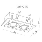 Фото 1 ST250.448.02 Св-к встр. Черный GU10 2*50W  L245xW126xH70 220V Без ламп Встраиваемые светильники