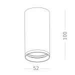 Фото 1 ST170.502.01 Светильник потолочный Белый GU10 1*50W IP20 D52xH100 220V Без ламп Накладные светильники