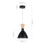 Фото 1 SLE1256-403-01 Светильник подвесной Черный/Черный, Светлое дерево, Золотистый E14 1*40W VISTA