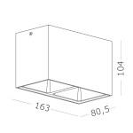 Фото 1 ST168.452.02 Светильник потолочный Черный GU10 2*50W IP20 L82,5xW165xH104 220V Без ламп Накладные светильники