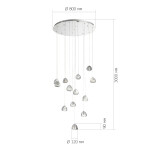 Фото 1 SL6017.101.13 Светильник подвесной ST-Luce Хром/Прозрачный с пузырьками воздуха LED 13*3W 3000K WATERFALL