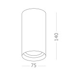 Фото 1 ST157.442.15 Светильник потолочный Черный LED 1*15W 4000K 1 200Lm Ra>90 60° IP44 D75xH140 220-265V Накладные светильники