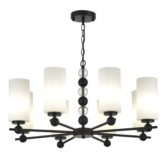 Фото SL2003.403.08 Люстра подвесная ST-Luce черный/белый E27 8*40W АВРОРА