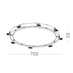 Фото 1 ST706.448.45 Св-к встр. Белый LED 9*5W 4000K 4 050Lm Ra>90 38° IP20 D700xH50 220-240V Встраиваемые светильники