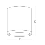 Фото 1 ST113.542.09 Светильник потолочный Белый LED 1*9W 4000K 702Lm Ra>80 120° IP20 D88xH75 170-240V Накладные светильники