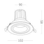 Фото 1 ST705.438.10 Св-к встр. Черный LED 1*10W 3000K 750Lm Ra>90 38° IP20 D102xH85 170-240V Встраиваемые светильники