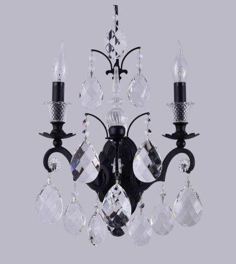 Фото Бра Crystal Lux MAGNIFICO AP2 BLACK/TRANSPARENT