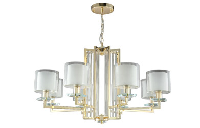 Фото Люстра Crystal Lux NICOLAS SP-PL8 GOLD/WHITE