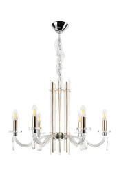 Фото Люстра Crystal Lux AURELIO SP6 GOLD+CHROME/TRANSPARENT