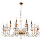 Фото Люстра Crystal Lux CATARINA SP12+6 V2 GOLD/TRANSPARENT-COGNAC