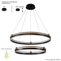 Фото Люстра Crystal Lux FERNANDO SP123W LED  BLACK/GOLD