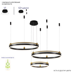 Фото Люстра Crystal Lux FERNANDO SP158W LED BLACK/GOLD