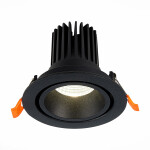 Фото ST705.438.10 Св-к встр. Черный LED 1*10W 3000K 750Lm Ra&gt;90 38° IP20 D102xH85 170-240V Встраиваемые светильники