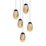 Фото Подвесной светильник MD25090022-5A matt black/champagne