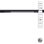 Фото A7493PL-1BK СВЕТИЛЬНИК ПОТОЛОЧНЫЙ OPTIMA 48В 10Вт 550Лм 3000К 90+ 120° диммирование 0/1-10В