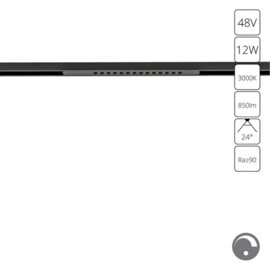 Фото A7496PL-1BK СВЕТИЛЬНИК ПОТОЛОЧНЫЙ OPTIMA 48В 12Вт 850Лм 3000К 90+ 24° диммирование 0/1-10В