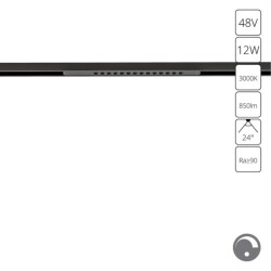 Фото A7496PL-1BK СВЕТИЛЬНИК ПОТОЛОЧНЫЙ OPTIMA 48В 12Вт 850Лм 3000К 90+ 24° диммирование 0/1-10В