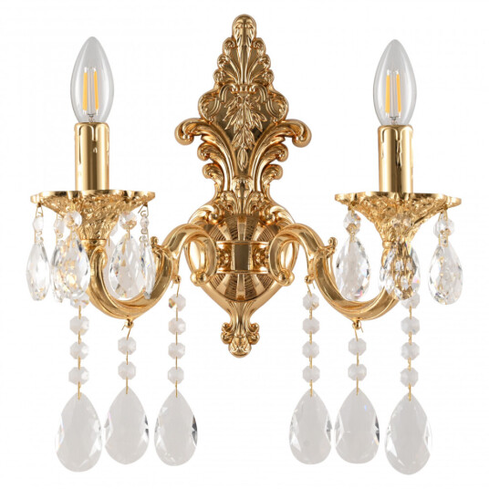 Фото Бра с хрустальными подвесками AL7801B14/2/175 A G Bohemia Ivele Crystal