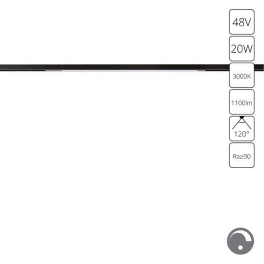 Фото A7494PL-1BK СВЕТИЛЬНИК ПОТОЛОЧНЫЙ OPTIMA 48В 20Вт 1100Лм 3000К 90+ 120° диммирование 0/1-10В