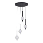 Фото 3 SL6120.403.04 Светильник подвесной ST-Luce Черный/Прозрачное кракелированное стекло LED 4*8,5W 3000K PEEK