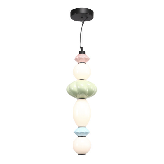 Фото SL6134.433.01 Светильник подвесной ST-Luce черный/розовый, зеленый, синий, опаловый LED 1*24W 3000K ФЛОРЕНТИНИ