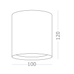 Фото 1 ST156.502.01 Светильник потолочный Белый GU10 1*50W IP20 D100xH120 180-240V Без ламп Накладные светильники