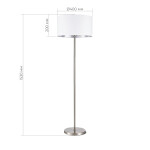 Фото 1 SLE300555-01 Светильник напольный Никель/Белый, Серебристый E27 1*40W BRESCIA