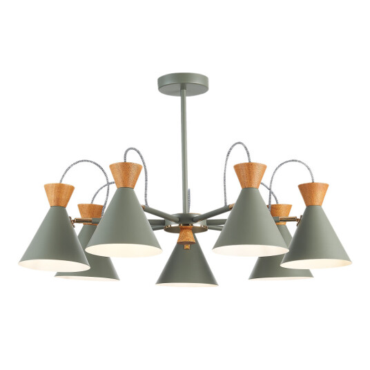 Фото SLE125112-07 Светильник потолочный Серый, Золотистый/Серый, Темное дерево E14 7*40W MODICA