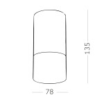 Фото 1 ST100.502.10 Светильник потолочный Белый LED 1*10W 3000K 780Lm Ra>80 120° D78xH135 170-240V Накладные светильники