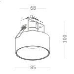 Фото 1 ST260.548.01 Св-к встр. Белый GU10 1*50W IP20 D85xH104 220V Без ламп Встраиваемые светильники