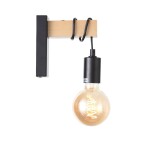 Фото 3 SL1142.401.01 Светильник настенный Черный, Светлое дерево E27 1*60W BAGETTI