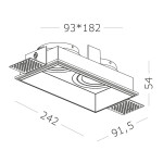 Фото 1 ST262.518.02 Св-к встр. Белый GU10 2*50W IP20 L91,5xW17,2xH5,2 220V Без ламп Встраиваемые светильники