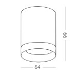 Фото 1 ST100.502.01 Светильник потолочный Белый GU10 1*50W IP20 D64xH99 220V Без ламп Накладные светильники