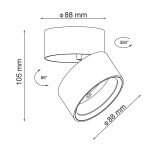 Фото 1 ST651.432.14 Светильник потолочный поворотный Черный LED 1*14W 3000K 1 100Lm Ra>90 120° IP20 D105xH8 Накладные светильники