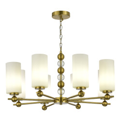 Фото SL2003.303.08 Люстра подвесная ST-Luce латунь/белый E27 8*40W АВРОРА