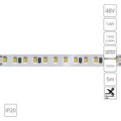 Фото Светодиодная лента 48V 14,4W/m 3000К 5м IP20 Arte Lamp TAPE A4812010-05-3K