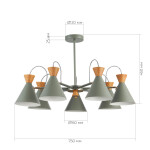 Фото 1 SLE125112-07 Светильник потолочный Серый, Золотистый/Серый, Темное дерево E14 7*40W MODICA