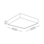 Фото 1 ST608.442.96 Светильник потолочный Черный LED 1*96W 4000K 8 640Lm Ra>90 120° IP20 L600xW600xH55 180- Накладные светильники