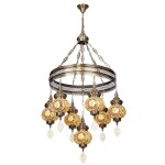 Фото 4 CL419165 Каир Мозаика Янтарь Люстра