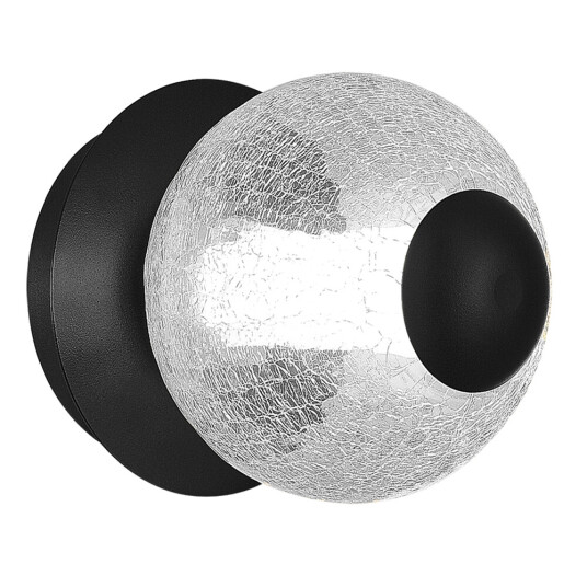 Фото SL6120.401.01 Светильник настенный ST-Luce Черный/Прозрачное кракелированное стекло LED 1*8,5W 3000K ПИК