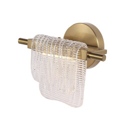 Фото SL6021.201.06 Светильник настенный ST-Luce золотистый/прозрачный LED 1*6W 3000K ВУАЛЬ