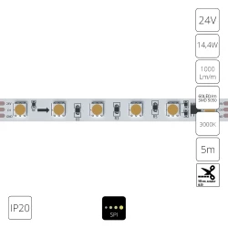 Фото Светодиодная лента 24V 14,4W/m 3000К 5м IP20 Arte Lamp SPI A2406010-03-3K