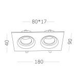Фото 1 ST255.428.02 Св-к встр. Черный GU10 2*50W  IP65 L180xW90xH40 220V Без ламп Встраиваемые светильники