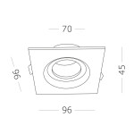Фото 1 ST255.518.01 Св-к встр. Белый GU10 1*50W  IP65 L96xW96xH45 220V Без ламп Встраиваемые светильники