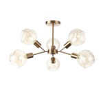 Фото utsenka-SLE155302-06 Светильник потолочный Античная медь/Янтарный E14 6*60W GENTORE