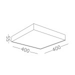 Фото 1 ST608.432.48 Светильник потолочный Черный LED 1*48W 3000K 4 320Lm Ra>90 120° IP20 L400xW400xH55 180- Накладные светильники