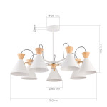 Фото 4 SLE125102-07 Светильник потолочный Белый, Золотистый/Белый, Светлое дерево E14 7*40W MODICA