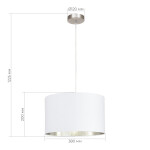 Фото 1 SLE300553-01 Подвес Никель/Белый, Серебристый E27 1*40W BRESCIA